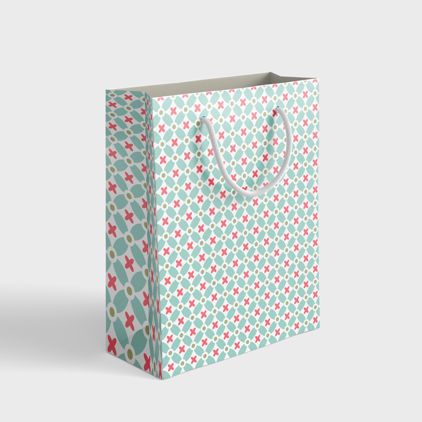 Gift bags. A4 (350×240×90) Women's pattern (WL 03.21-5-8-3)