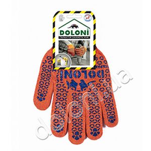 Knitted work gloves DOLONI, 526, orange with dot