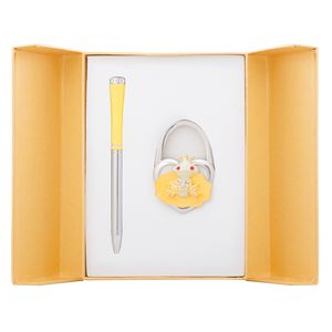 Gift set "Fairy Tale": handle (W) + hook for bags, yellow