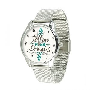 Zegarek „Podążaj za marzeniami” (srebrny pasek ze stali nierdzewnej) + dodatkowy pasek (5009888)