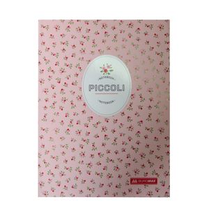 Notebook PICCOLI, A-5, 80 sheets, checkered, integral cover, light pink