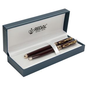 Set of pens (nib+ballpoint) in gift case L, burgundy