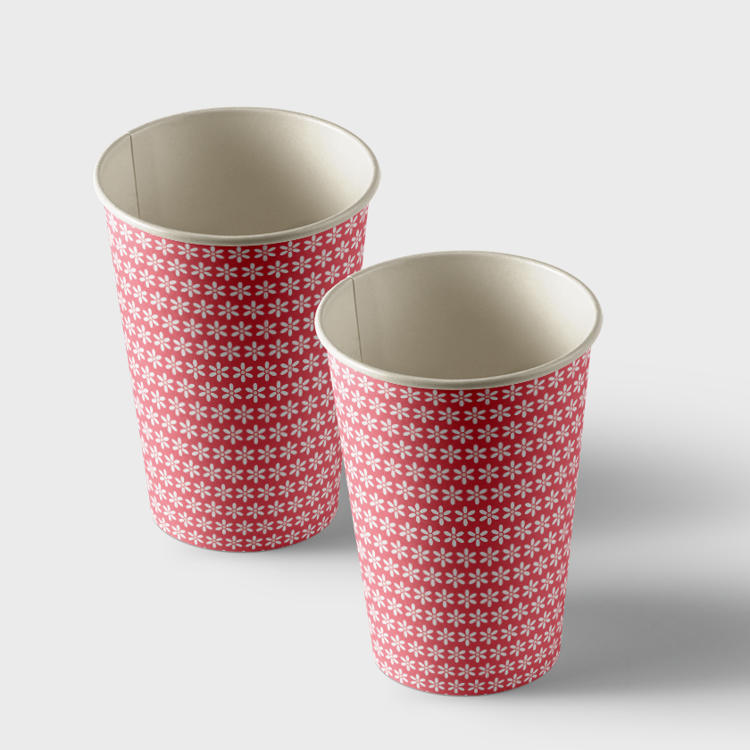 Vasos de papel con estampados de motivos femeninos, paquete de 50 unidades, volumen 250 ml (WL 03.21-15-8-5)
