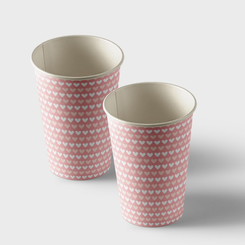 Vasos de papel con estampado Estampados de mujer, paquete de 50 unidades, volumen 250 ml (WL 03.21-15-8-10)