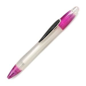 Ручка пластиковая, розово - белая