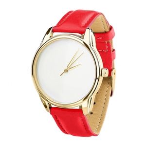 Uhr „Minimalism“ (Mohnarmband – Rot, Gold) + Zusatzarmband (4600276)
