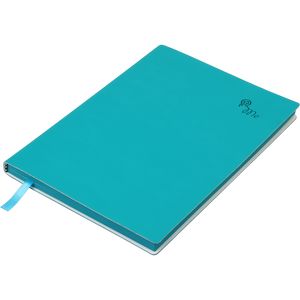 Cuaderno de negocios TOUCH ME A5, 96 hojas, limpio, cubierta de cuero artificial, turquesa