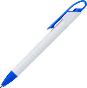 Ручка пластиковая, бело - синяя