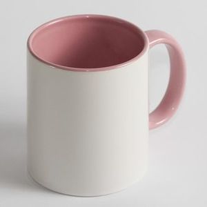Печать на чашке, внутри розовая