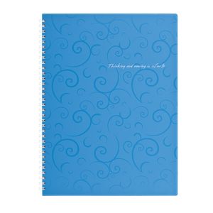 Spring notebook BAROCCO, A4, 80 sheets, checkered, blue