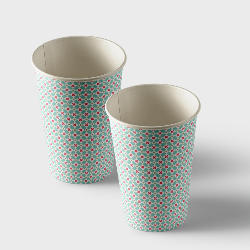 Vasos de papel con estampados de motivos femeninos, paquete de 50 unidades, volumen 250 ml (WL 03.21-15-8-3)