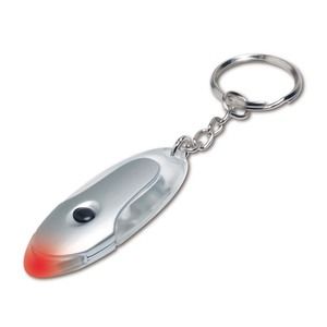 Keychain flashlight, rectangular, gray