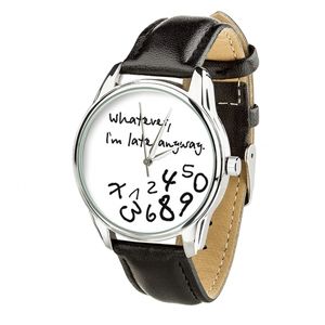 Montre "Late white" (bracelet noir profond, argent) + bracelet supplémentaire (4606053)