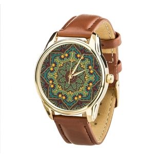 Uhr „Goldene Muster“ (Kaffee-Schokolade-Armband, Gold) + zusätzliches Armband (4602872)