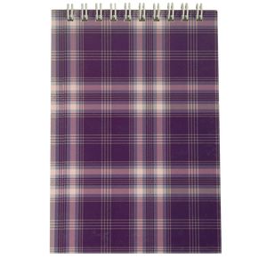 Notepad with spring on top SHOTLANDKA, A6, 48 sheets, checkered, purple