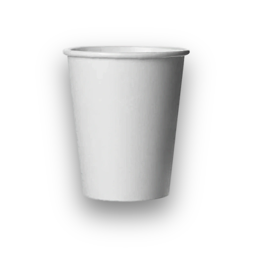 Paper cups without printing, white