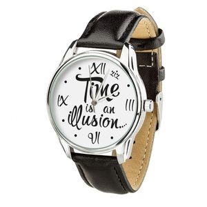 Orologio "Illusion of Time" (cinturino nero profondo, argento) + cinturino aggiuntivo (4615453)