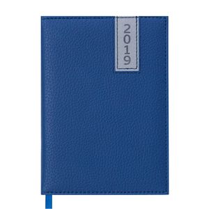 Tagebuch datiert 2019 VERTIKAL, A6, 336 Seiten, blau