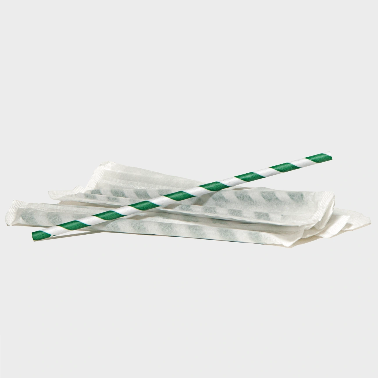 Papierröhren, weiß und grün, 30 Stück.