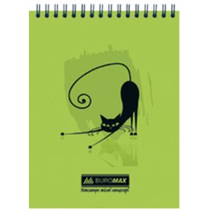 Notepad with spring on top CAT, A5, 48 sheets, checkered, green