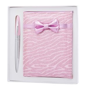 Geschenkset „Flake“: Kugelschreiber + Spiegel, rosa