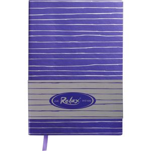 Блокнот деловой RELAX А5, 96л., линия, обложка искусственная кожа, фиолетовый 16978
