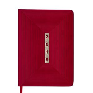 Ежедневник датированный 2019 MEANDER, A5, 336 стр., красный