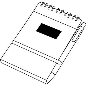 Notizblock RECYCLE auf einer Feder mit einem Stift