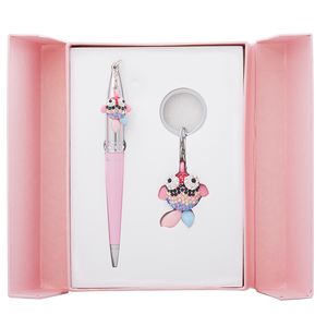 Gift set "Goldfish": ballpoint pen + keychain, pink