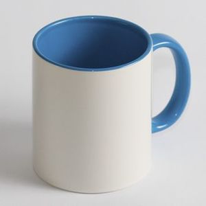 Друк на чашці, всередині блакитна