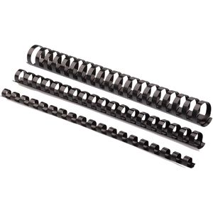 Plastic springs d 8 mm, round, stitches 21-40 A4 sheets, black