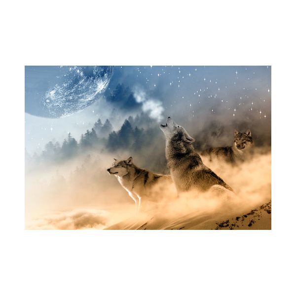 Gemälde 300x200 mm „Wölfe“