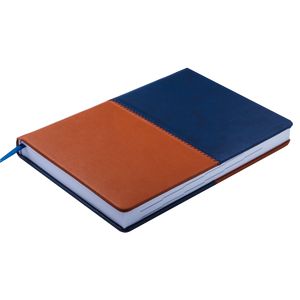 Ежедневник датированный 2019 QUATTRO, A5, 336 стр. синий + коричневый 15385