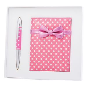 Geschenkset „Monro“: Kugelschreiber + Spiegel, rosa