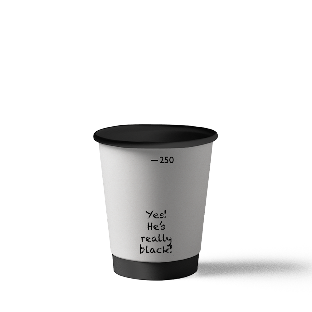 Printing on 250ml Black Double Layer Paper Cups