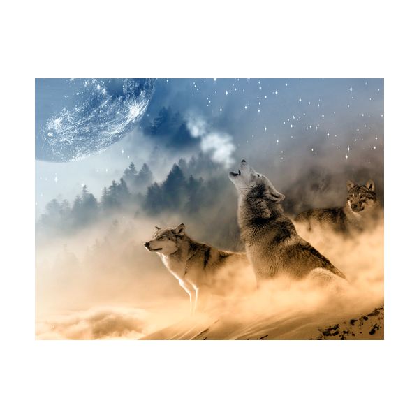 Gemälde 400x300 mm „Wölfe“
