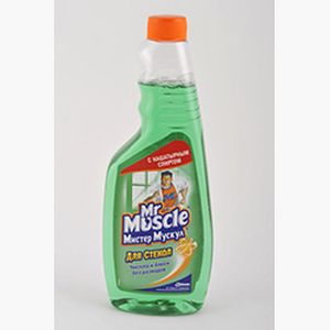 Засіб для миття скла 'Містер Мускул', змінна пляшка, 500 мл, зелений