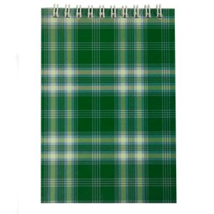 Notepad with spring on top SHOTLANDKA, A6, 48 sheets, checkered, green