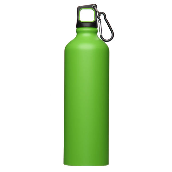 Бутылка с карабином, металлическая (зеленая)
