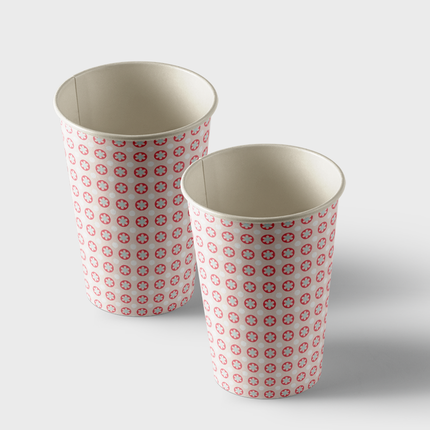 Vasos de papel con estampados de motivos femeninos, paquete de 50 unidades, volumen 250 ml (WL 03.21-15-8-2)