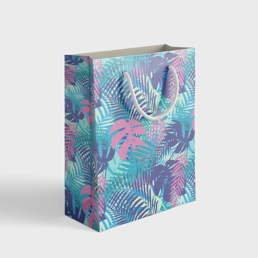 Gift bags. A4 (350×240×90). Palm trees (WL 03.21-5-5)