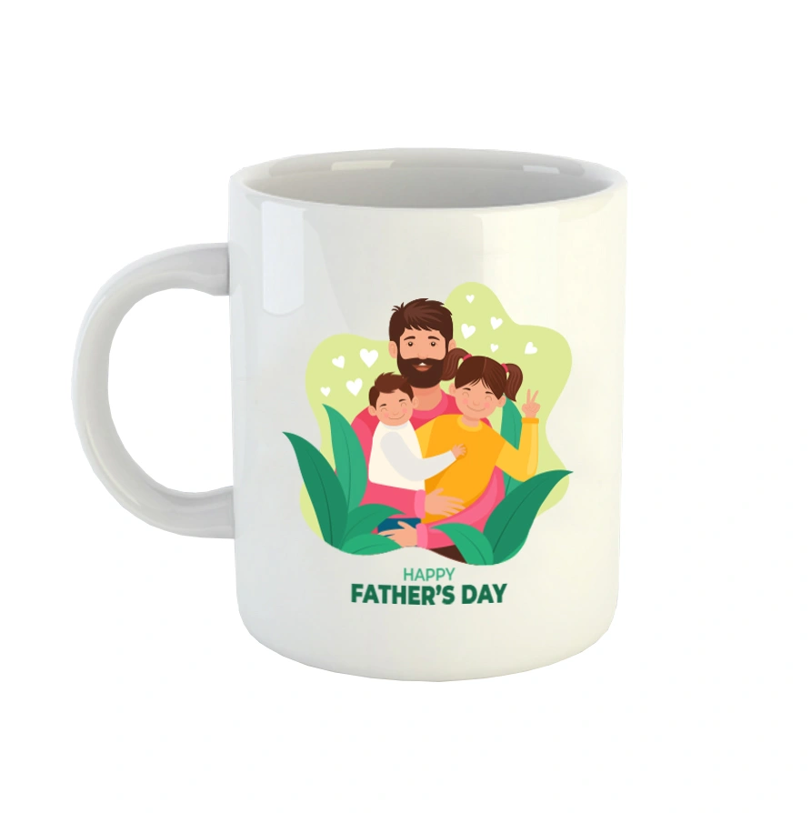 Cup: Father and children, congratulations on Father's Day
