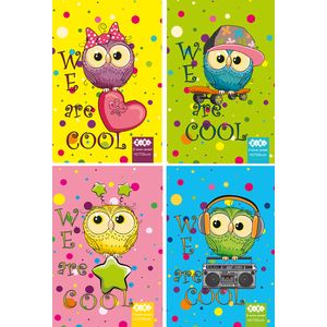 Notepad with spring on top, A-6, 40 l., COOL OWLS, cardboard cover, KIDS Line