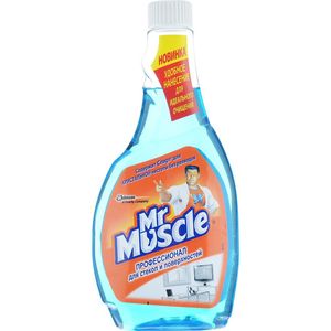 Средство для чистки стекла 'Мистер Мускул', сменная бутылка, 500 мл, синий