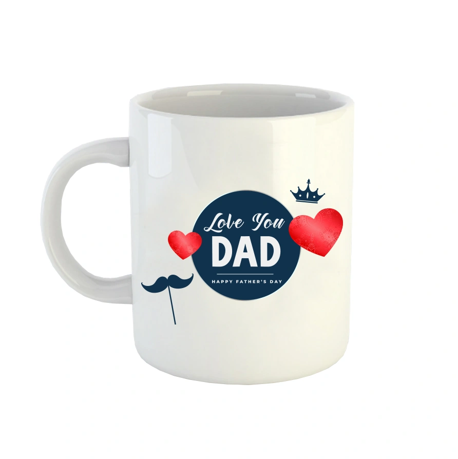 Tasse: Mit der Aufschrift „Love You Dad“, herzlichen Glückwunsch zum Vatertag