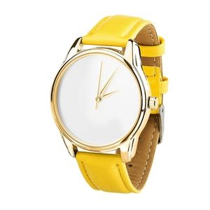Uhr „Minimalism“ (armband zitronengelb, gold) + zusätzliches Armband (4600284)