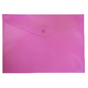 Папка-конверт А4 на кнопке, розовый